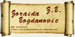 Zoraida Bogdanović vizit kartica
